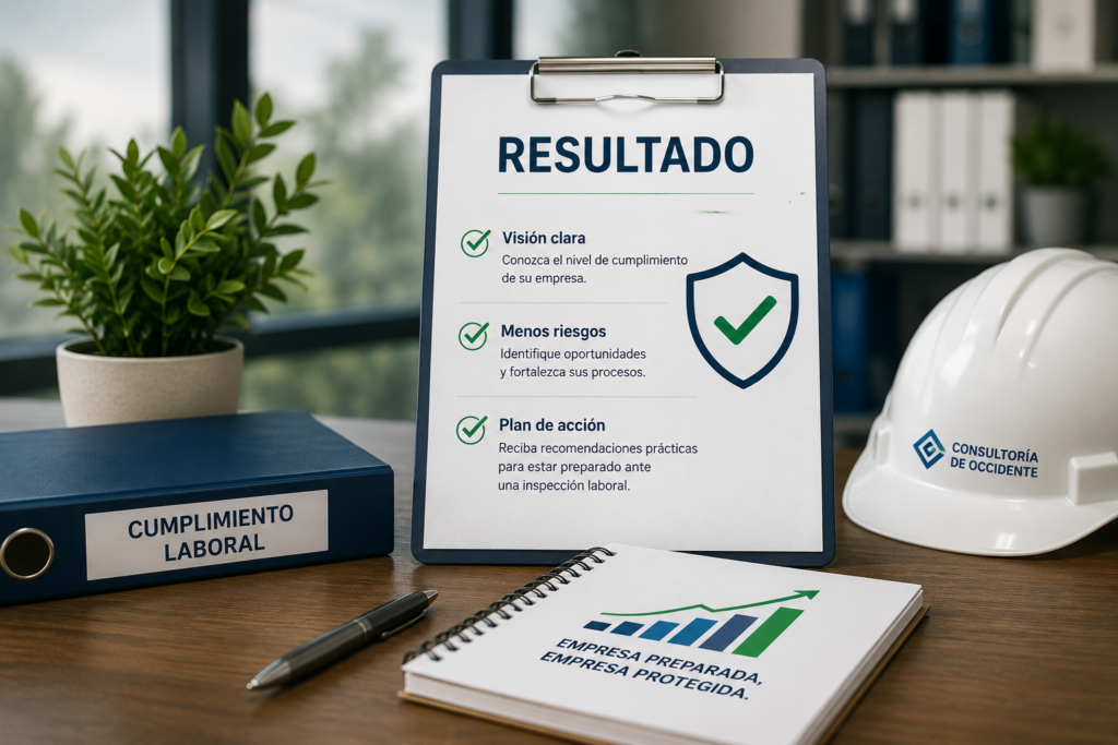 Resultado del diagnóstico de cumplimiento normativo y preparación para inspecciones STPS